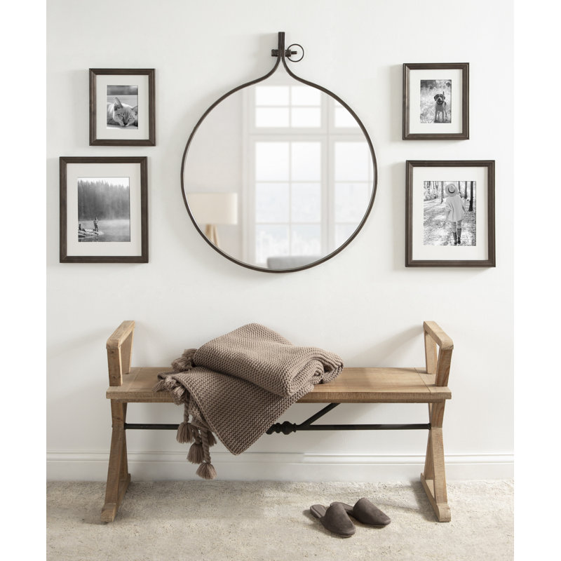Miroir d'appoint Ristaino, Bronze, 37 po x 30 po