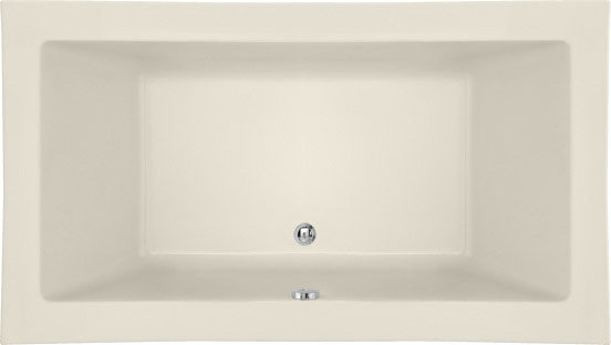 Kayla 74 in. L Soaking Tub, Biscuit, Polished Chrome