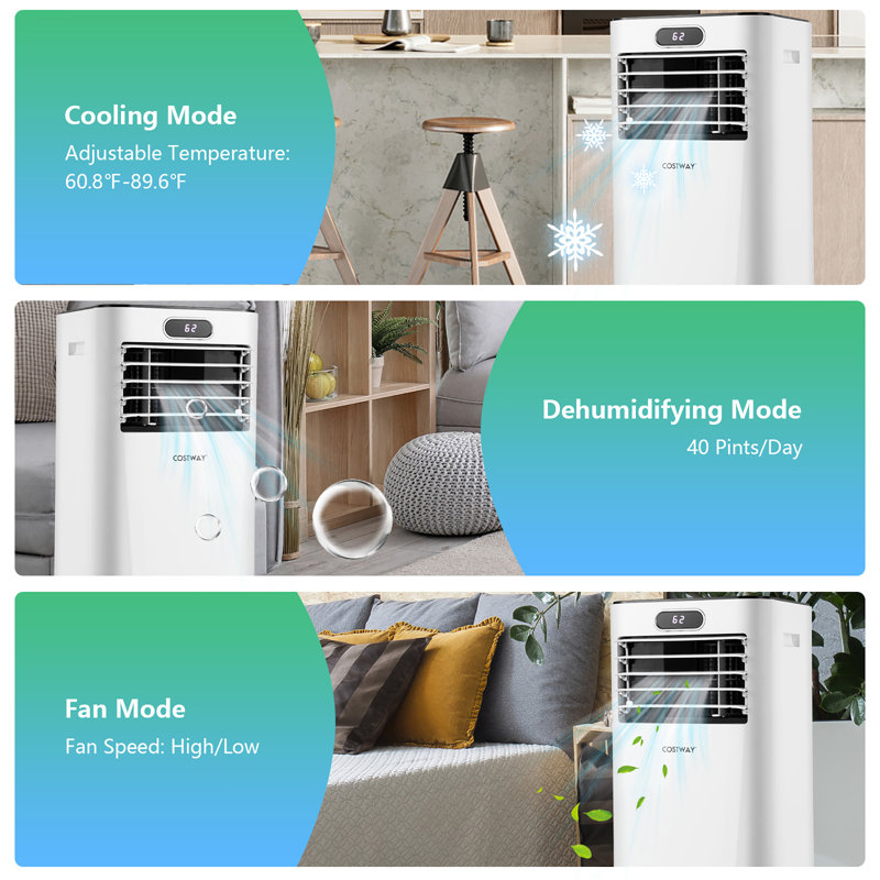 Costway 8000 BTU Portable Air Conditioner for 230 Square Feet with Remote Included