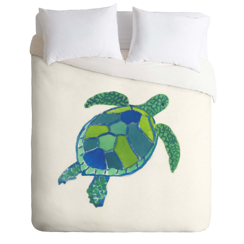 Ensemble de housse de couette sea turtle, Housse de couette simple / simple TG et 1 taie dé