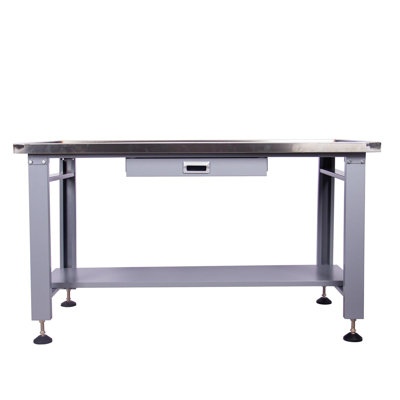 Grande table de 59 po avec trou de bonde, structure robuste, espace de travail spacieux de 59 po x 33 po, intégrée pour un travail propre, tiroir et tablette