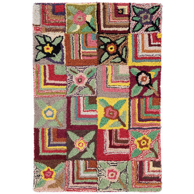 Tapis en laine crocheté à la main Gypsy Rose