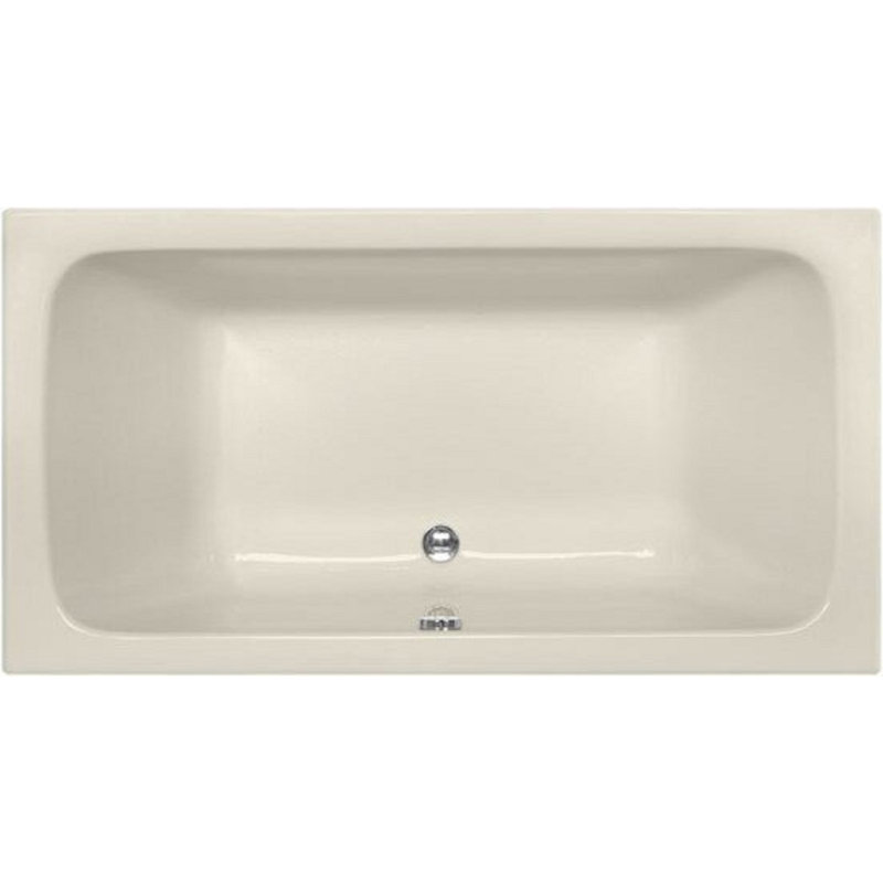 Kira 60'' L Soaking Bathtub, Biscuit, Satin Chrome
