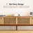 86.6" Solid Wood TV Stand with Push-to-Open Doors, Removable Shelves, Slatted Center Doors & Dual Cable Holes