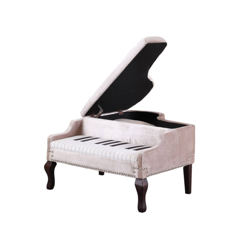 Repose-pieds avec rangement 21 pouces beige