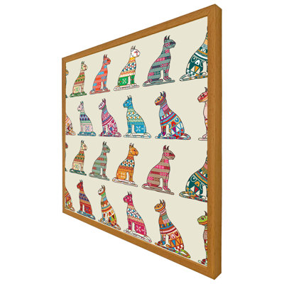 Bhradain Egyptian Cats 1 Piece Single Picture Frame Wall Art