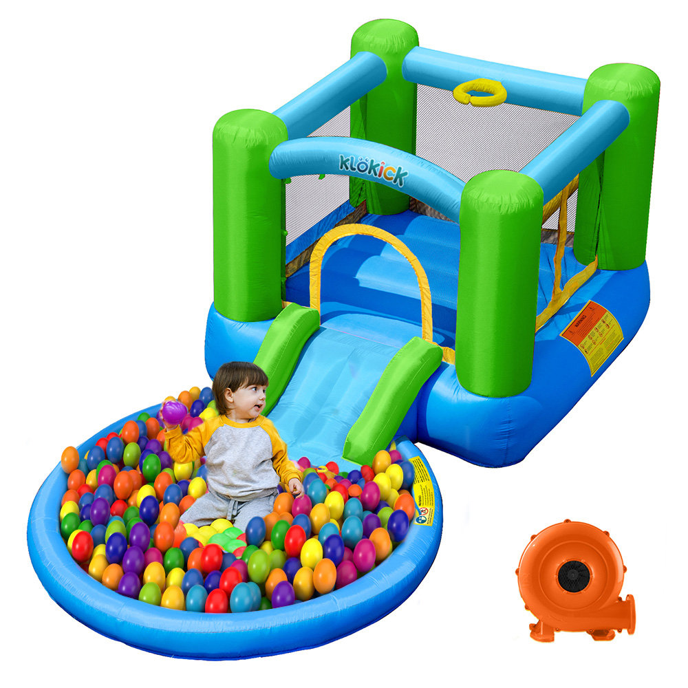 Intex 48259EP Inflatable Jump-O-Lene Castle Bouncer Indoor Outdoor Kids  Jump Bounce House for 2 Kids, Ages 3 to 6 Years 