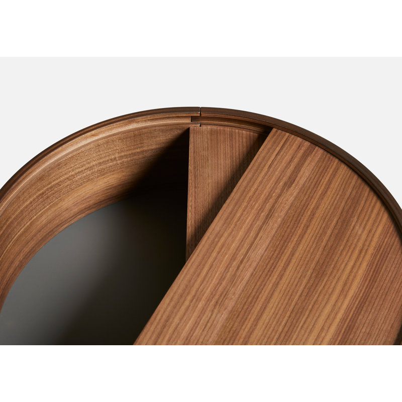Arc Side Table, Matte Lacquered Walnut