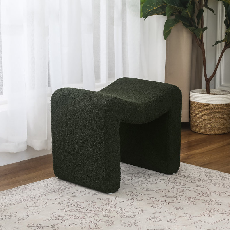 Repose-pieds en forme de M, Ours en peluche vert