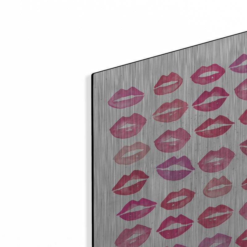 «Kiss Me Quick Pink» par Mercedes Lopez, art mural Charro, H 24 po x l 16 po
