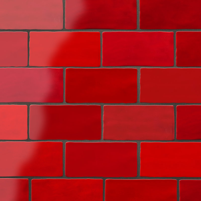 Viva 3 In. X 6 In. Ceramic Wall Tile, Red