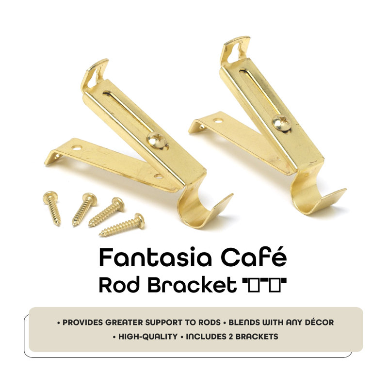Gold Adjustable Double Bypass Cafe Rod Brackets
