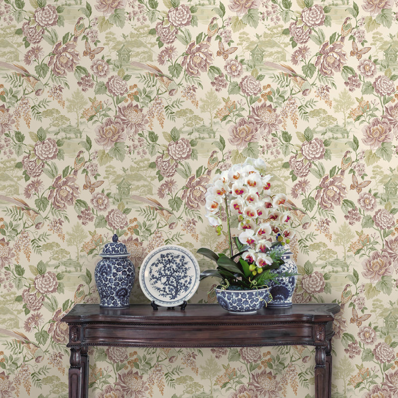 10.05m x 53cm Matte Wallpaper Roll, Green Cream