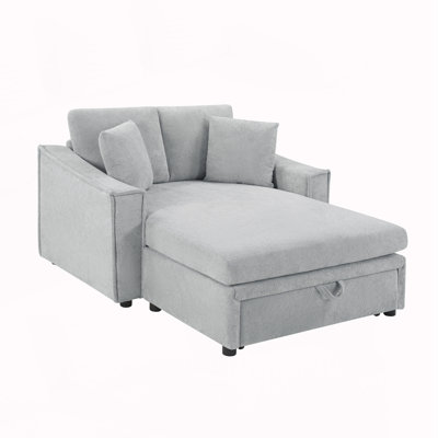 Sleeper Sofa with Pillows and Hidden Storage Space