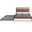 Structure de lit pleine grandeur en métal noir avec couchette, entrées et support à lattes. Aucun sommier tapissier requis pour la décoration intérieure de chambre à coucher moderne-1356549520-1356549521