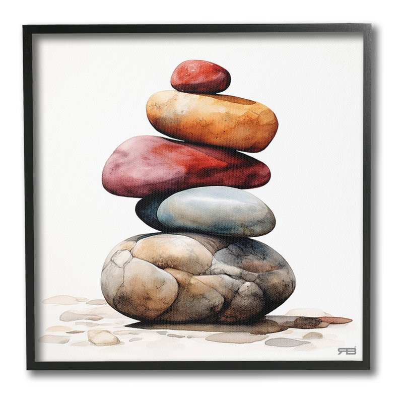 «Varied Stacked Rocks Single Photo Frame» par RB sur toile, Estampe numérique Farmhouse, H 12 po x l 12 po