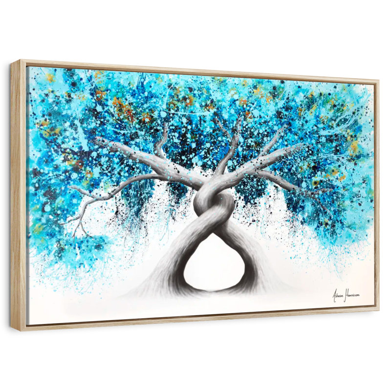 Torsion des arbres récifaux, Cadre flottant en bois naturel, 40 po x 27 po