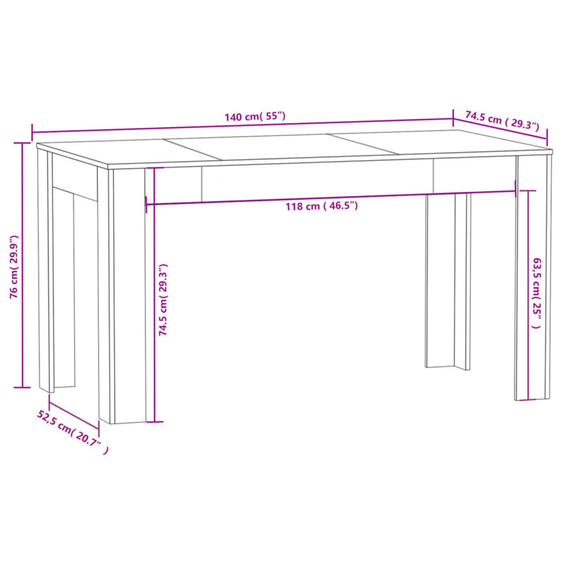 Calum Dining Table, White