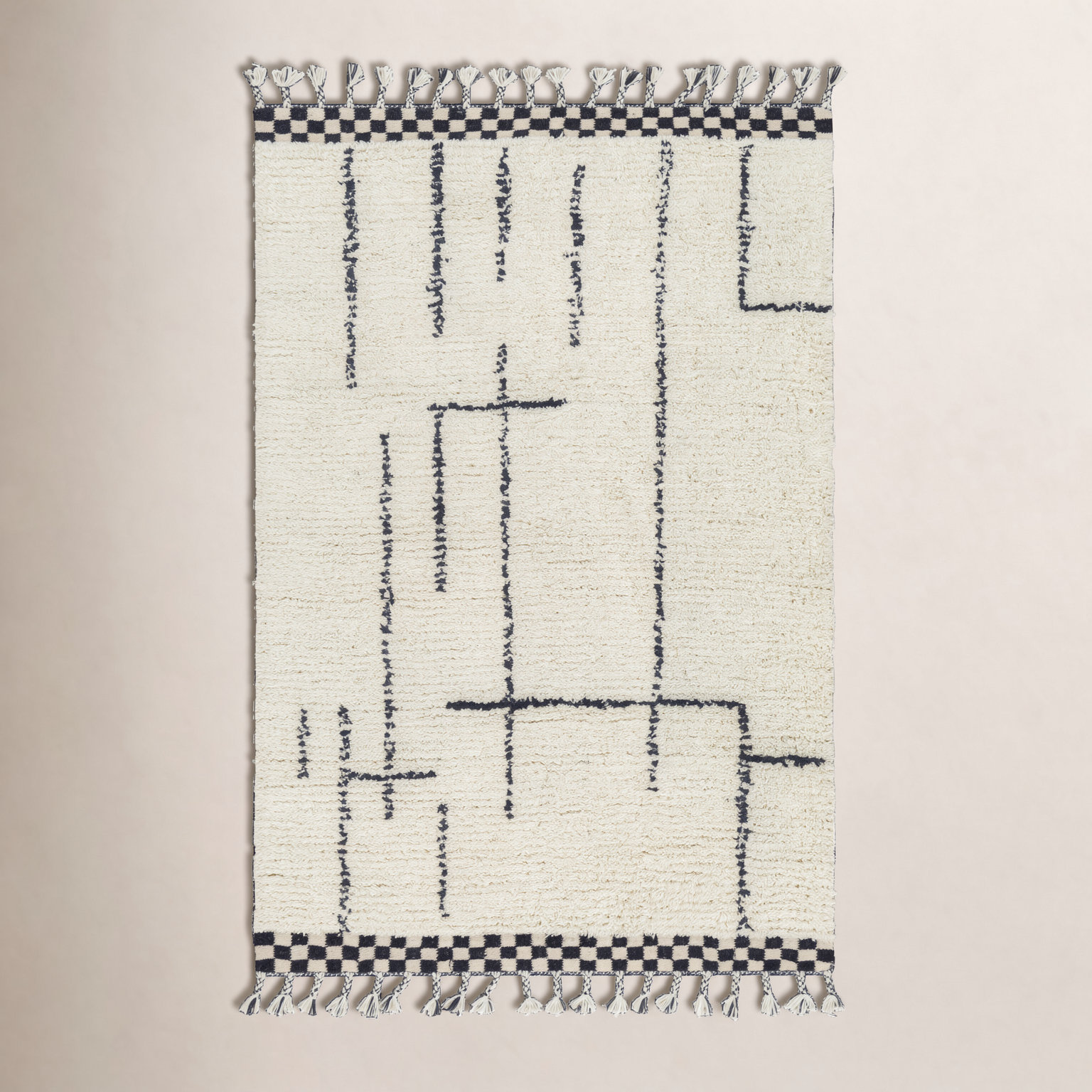 Keon Handmade Wool Cream Rug, Rectangle 2' x 3'
