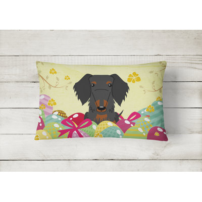 Easter Eggs Outdoor Throw Pillow