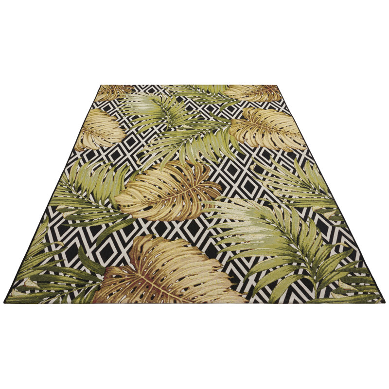 Brown/Green Indoor/Outdoor Rug, Runner 80 x 165cm
