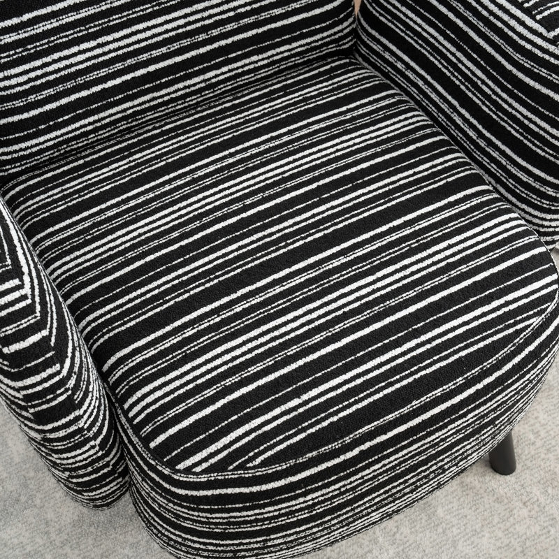Chaise avec accoudoirs rembourrés 30,3 po, Noir