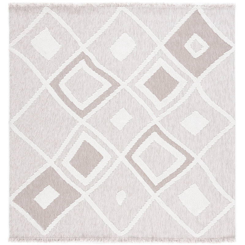 Lotus Performance Geometric Rug, Square 6'7"
