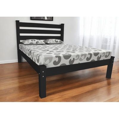 Black Solid Wood Twin Bed Frame