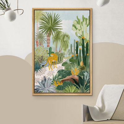 Animaux de style BCBG lumineux, île tropicale, paysage désertique, guépards, style boho moderne, style BCBG