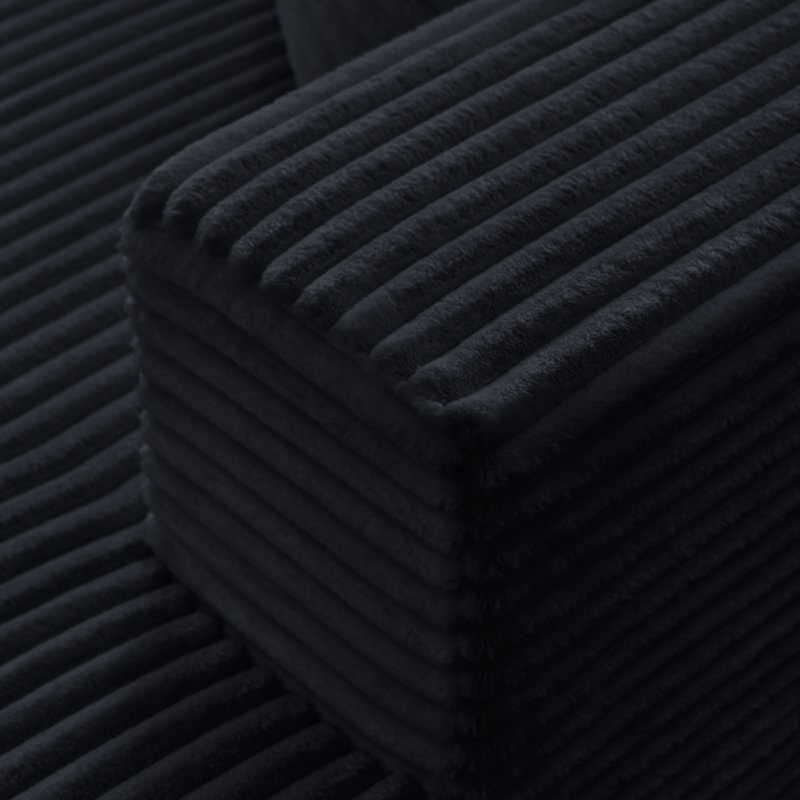 Canapé modulaire en velours côtelé Boneless, Noir
