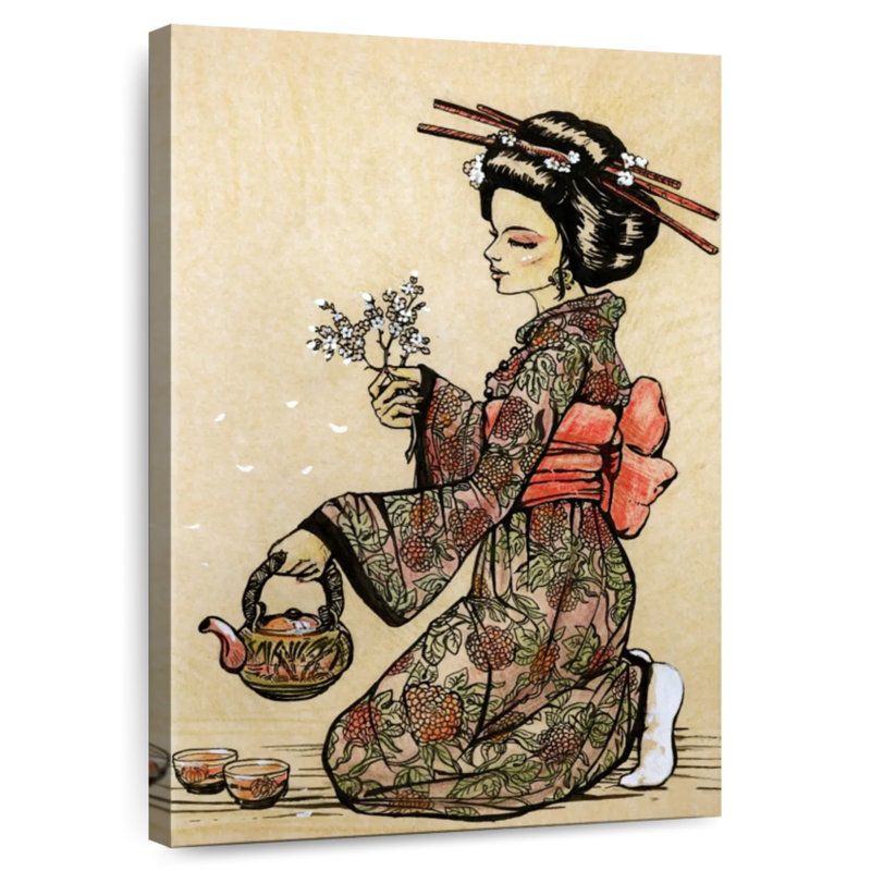 Leisha Geisha Serving Tea, 36" H x 24" W