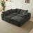 Boneless 109" Modern Cloud Couches For Living Room, Deep Seat Convertible L-shape Boneless Couch With Ottoman, Oversized Comfy 3-seater Couch Chenille Fabric Compressed Sofa Modular Sectional Sofa-1544977662