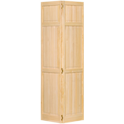 Paneled Wood Unfinished Bi-Fold Door