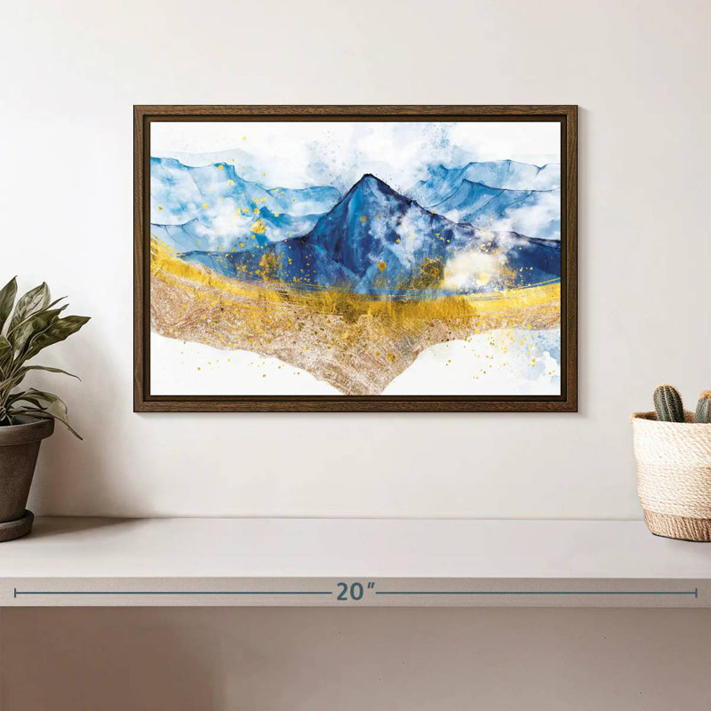 Golden Grieco Mountain, 13 po x 9 po, Cadre flottant noyer