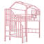 Lit mezzanine en métal avec toit et boîte de rangement-288462227
