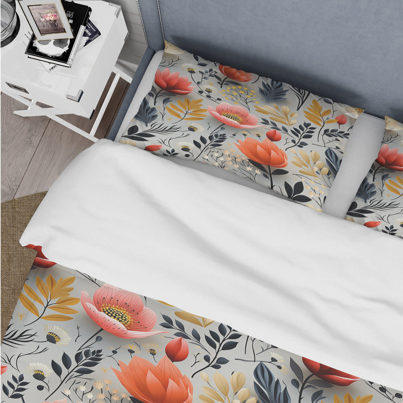 Ensemble de housse de couette Minimalist Radiant Blossom Serenity IV - Floral