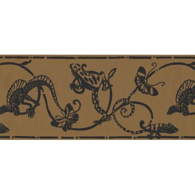 Bordure de papier peint papillon lézard