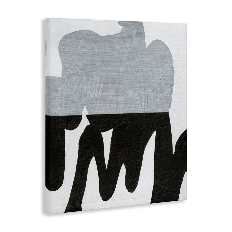 Art sur toile opaque noir et gris par Jodi Fuchs, H 30 po x l 24 po
