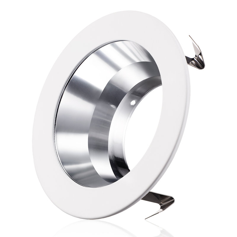 4" Recessed Light Trim, Metal Step Baffle Trim for PAR16, PAR20, R20, Silver