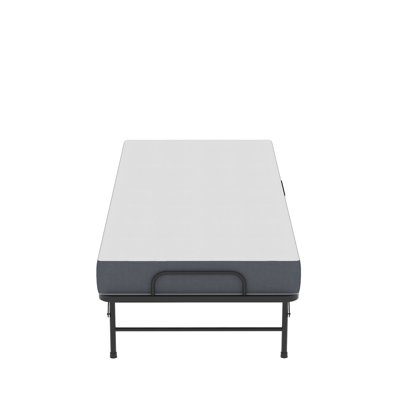 75 Inch Folding Bed With 5" Memory Foam Mattress, Space Saving Rollaway Guest Bed, Heavy-Duty Metal Frame On Wheels, Portable Twin Bed For Adults & Guests