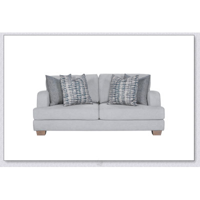 Birch Loveseat With 4 Down Pillows - High-Density Dacron-Wrapped Reversible Cushions, Sinuous Springs, Padded Exterior