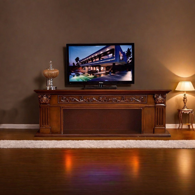 Three-dimensional carving craft fireplace, Brown