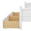 Lit de jour simple avec tiroirs de rangement et étagère de tête de lit, structure de lit de jour rétro en bois-754638212