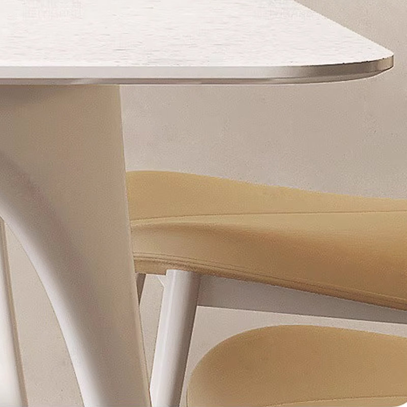 Table de salle à manger moderne et luxueuse de style crème, H 29,53 po x L 63 po x l 35,43 po