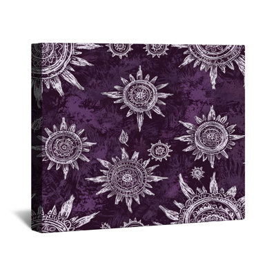 Toile de galerie mauve à motif de soleil mauve en plusieurs tailles