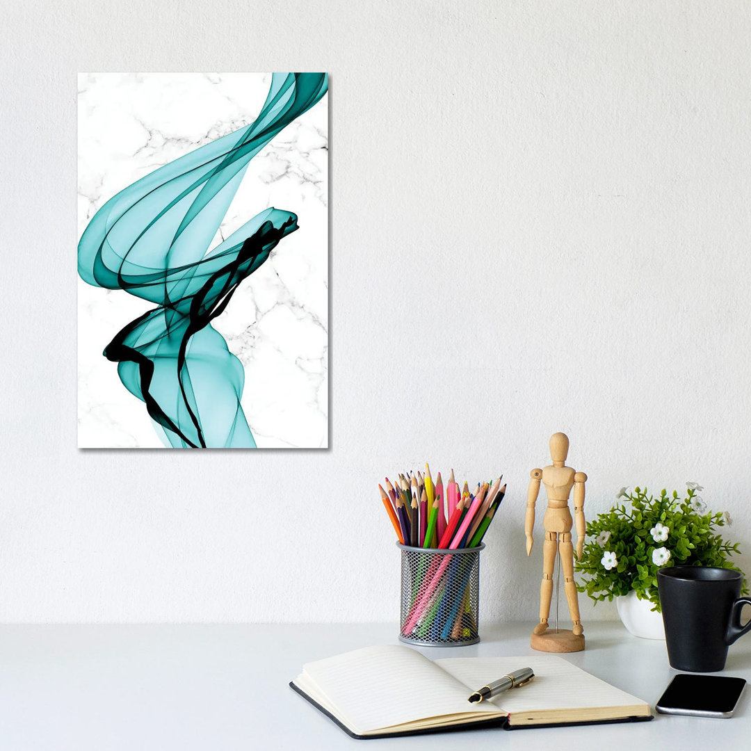 Teal Ribbons I by Irena Orlov - Wrapped Canvas Graphic Art