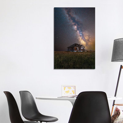 «Starry Night Milky Way Over Old Home On The Colorado Eastern Plains», reproduction d'art sur toile tendue