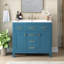 Ensemble de meuble-lavabo 36 po avec lavabo en résine 36 po, armoire de salle de bain simple autoportante moderne avec 4 tiroirs et 2 armoires, meuble de rangement pour la salle de bain, ensemble de meuble-lavabo avec cadre en bois massif (identique à S