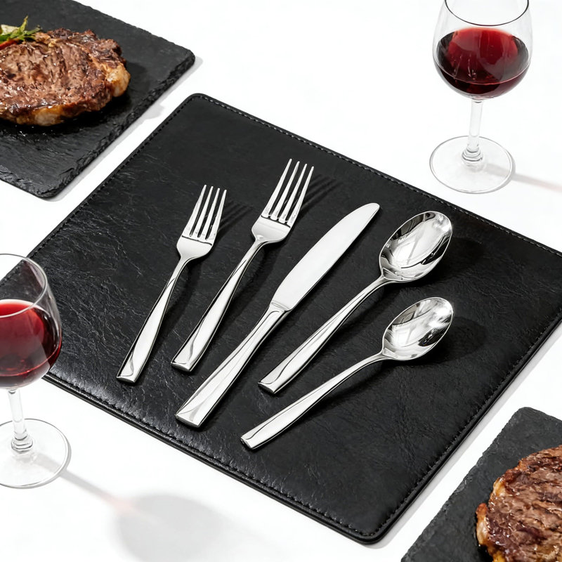 Ensemble de couverts en acier inoxydable 20 pièces pour 4 personnes, ensemble de couverts en argent poli miroir pour la maison, le restaurant et l'hôtel, ensemble de couverts allant au lave-vaisselle