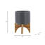PLATEAU 5 "AVEC SUPPORT EN BOIS, GRIS MAT
